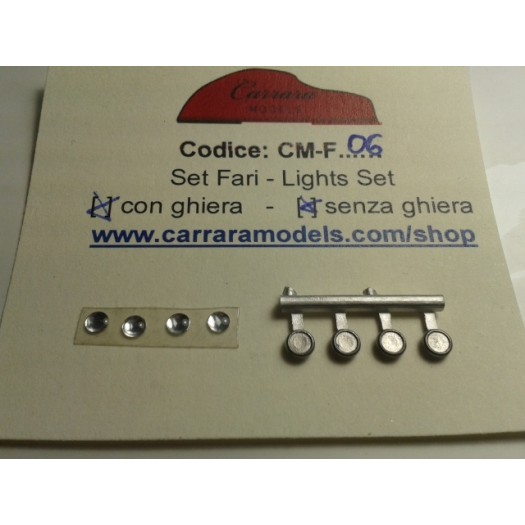 CM-F06 n° 4 Fari di 2,8 mm con ghiera diametro 3,8 mm Bianco